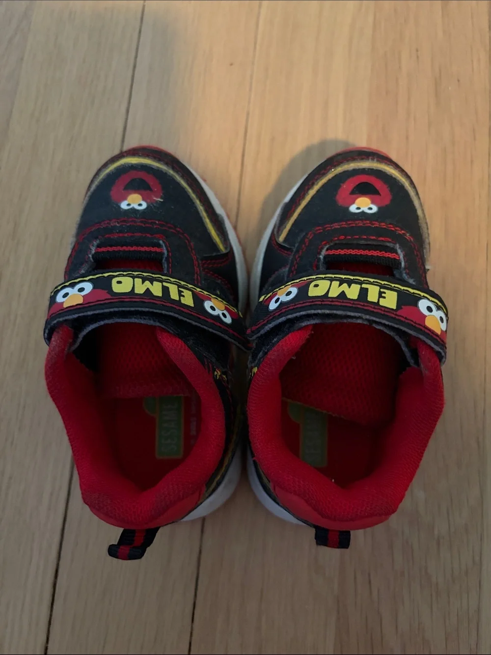 Sesame Street Elmo Black and Red Kids' Velcro Sneakers
